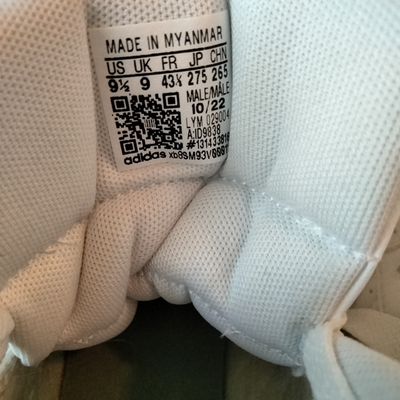 Adidas Hoops 3.0 Mid All White Sneakers - Picture 9 of 9